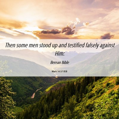 Picture 06 - Mark 14:57 BSB - Then some men stood up and testified falsely - Bible Verse Picture