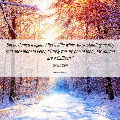 Picture 06 - Mark 14:70 BSB - But he denied it again. After a little while, - Bible Verse Picture
