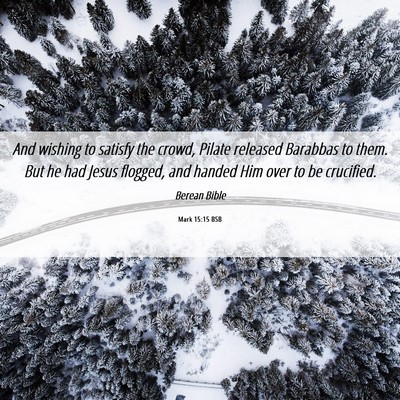 Picture 06 - Mark 15:15 BSB - And wishing to satisfy the crowd, Pilate released - Bible Verse Picture