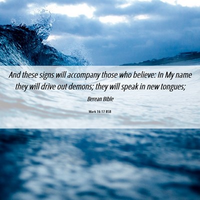 Picture 06 - Mark 16:17 BSB - And these signs will accompany those who believe: - Bible Verse Picture