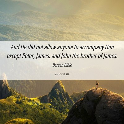 Picture 06 - Mark 5:37 BSB - And He did not allow anyone to accompany Him - Bible Verse Picture