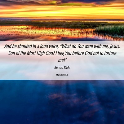 Picture 06 - Mark 5:7 BSB - And he shouted in a loud voice, “What do You - Bible Verse Picture