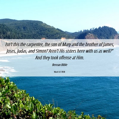 Picture 06 - Mark 6:3 BSB - Isn’t this the carpenter, the son of Mary and - Bible Verse Picture