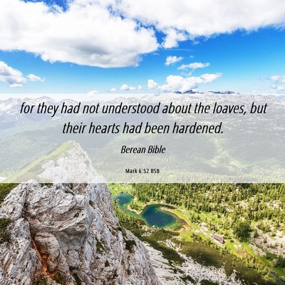 Picture 06 - Mark 6:52 BSB - for they had not understood about the loaves, but - Bible Verse Picture