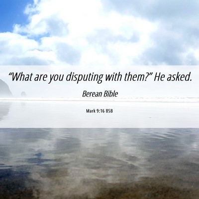 Picture 06 - Mark 9:16 BSB - “What are you disputing with them?” He - Bible Verse Picture