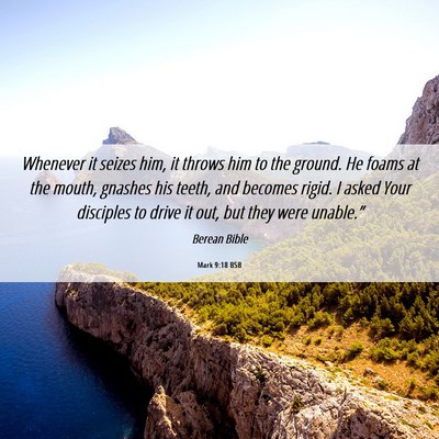 Picture 06 - Mark 9:18 BSB - Whenever it seizes him, it throws him to the - Bible Verse Picture