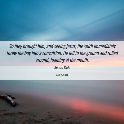Picture 06 - Mark 9:20 BSB - So they brought him, and seeing Jesus, the spirit - Bible Verse Picture
