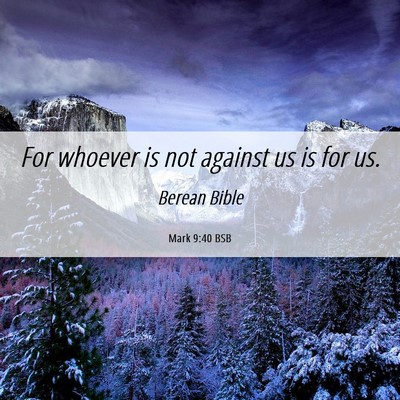 Picture 06 - Mark 9:40 BSB - For whoever is not against us is for - Bible Verse Picture
