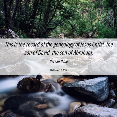 Picture 06 - Matthew 1:1 BSB - This is the record of the genealogy of Jesus - Bible Verse Picture