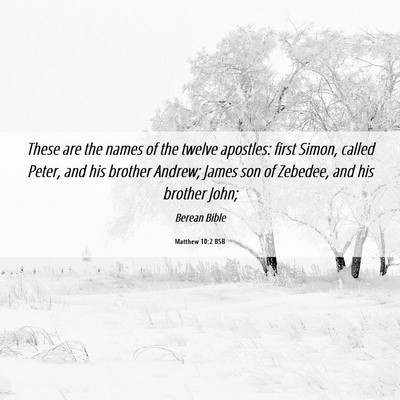 Picture 06 - Matthew 10:2 BSB - These are the names of the twelve apostles: first - Bible Verse Picture