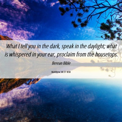 Picture 06 - Matthew 10:27 BSB - What I tell you in the dark, speak in the - Bible Verse Picture