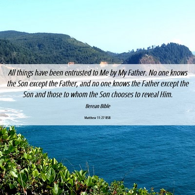 Picture 06 - Matthew 11:27 BSB - All things have been entrusted to Me by My - Bible Verse Picture