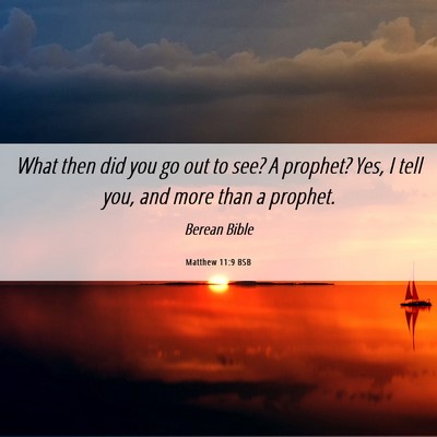 Picture 06 - Matthew 11:9 BSB - What then did you go out to see? A prophet? Yes, - Bible Verse Picture