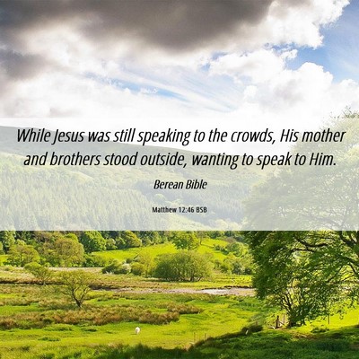 Picture 06 - Matthew 12:46 BSB - While Jesus was still speaking to the crowds, His - Bible Verse Picture