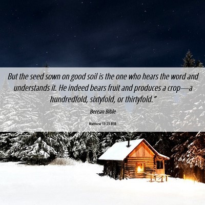 Picture 06 - Matthew 13:23 BSB - But the seed sown on good soil is the one who - Bible Verse Picture