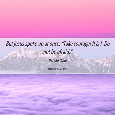 Picture 06 - Matthew 14:27 BSB - But Jesus spoke up at once: “Take courage! It - Bible Verse Picture