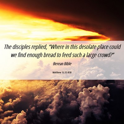 Picture 06 - Matthew 15:33 BSB - The disciples replied, “Where in this desolate - Bible Verse Picture