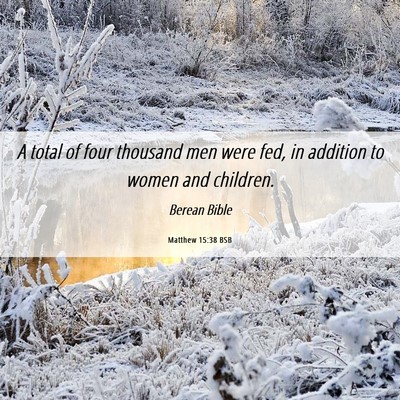Picture 06 - Matthew 15:38 BSB - A total of four thousand men were fed, in - Bible Verse Picture