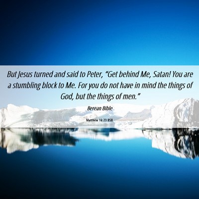 Picture 06 - Matthew 16:23 BSB - But Jesus turned and said to Peter, “Get behind - Bible Verse Picture