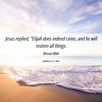 Picture 06 - Matthew 17:11 BSB - Jesus replied, “Elijah does indeed come, and he - Bible Verse Picture