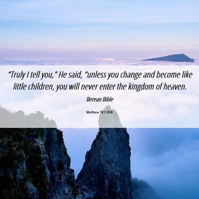 Picture 06 - Matthew 18:3 BSB - “Truly I tell you,” He said, “unless you - Bible Verse Picture