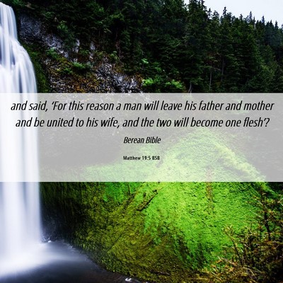 Picture 06 - Matthew 19:5 BSB - and said, ‘For this reason a man will leave his - Bible Verse Picture