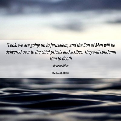 Picture 06 - Matthew 20:18 BSB - “Look, we are going up to Jerusalem, and the - Bible Verse Picture