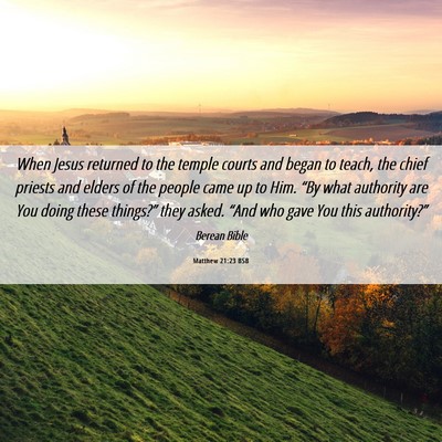 Picture 06 - Matthew 21:23 BSB - When Jesus returned to the temple courts and - Bible Verse Picture