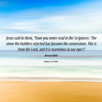 Picture 06 - Matthew 21:42 BSB - Jesus said to them, “Have you never read in the - Bible Verse Picture