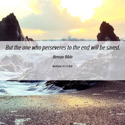 Picture 06 - Matthew 24:13 BSB - But the one who perseveres to the end will be - Bible Verse Picture