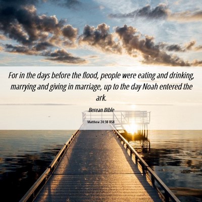 Picture 06 - Matthew 24:38 BSB - For in the days before the flood, people were - Bible Verse Picture