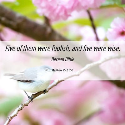 Picture 06 - Matthew 25:2 BSB - Five of them were foolish, and five were - Bible Verse Picture