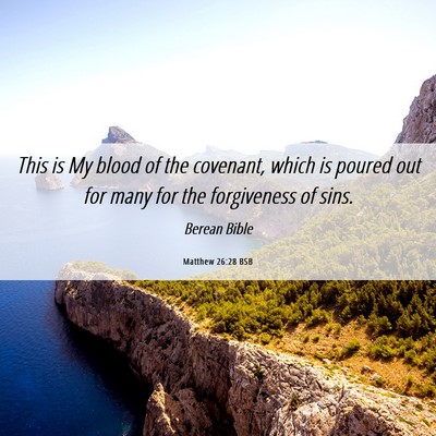 Picture 06 - Matthew 26:28 BSB - This is My blood of the covenant, which is poured - Bible Verse Picture