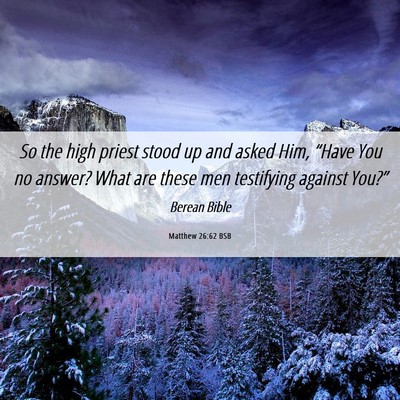 Picture 06 - Matthew 26:62 BSB - So the high priest stood up and asked Him, - Bible Verse Picture