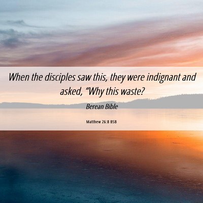 Picture 06 - Matthew 26:8 BSB - When the disciples saw this, they were indignant - Bible Verse Picture