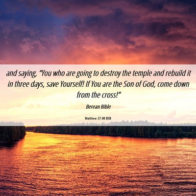 Picture 06 - Matthew 27:40 BSB - and saying, “You who are going to destroy the - Bible Verse Picture