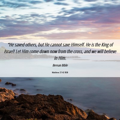 Picture 06 - Matthew 27:42 BSB - “He saved others, but He cannot save Himself. - Bible Verse Picture