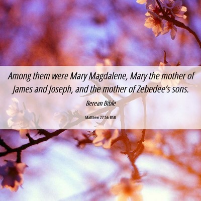 Picture 06 - Matthew 27:56 BSB - Among them were Mary Magdalene, Mary the mother - Bible Verse Picture