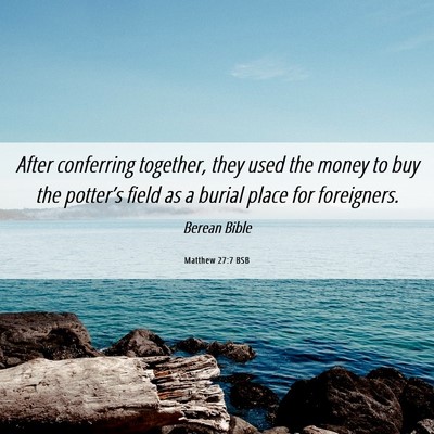 Picture 06 - Matthew 27:7 BSB - After conferring together, they used the money to - Bible Verse Picture