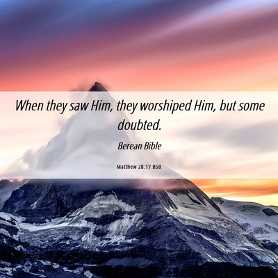 Picture 06 - Matthew 28:17 BSB - When they saw Him, they worshiped Him, but some - Bible Verse Picture