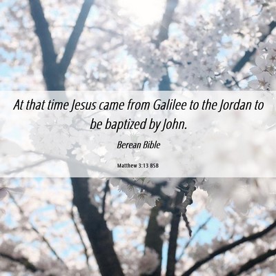 Picture 06 - Matthew 3:13 BSB - At that time Jesus came from Galilee to the - Bible Verse Picture