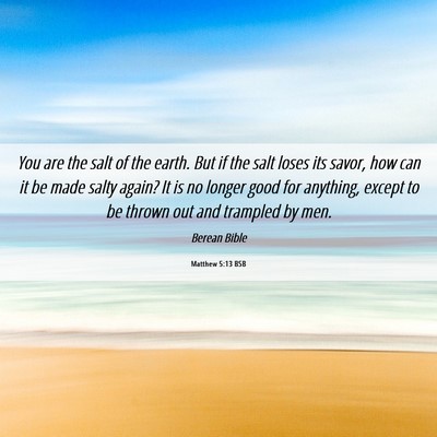 Picture 06 - Matthew 5:13 BSB - You are the salt of the earth. But if the salt - Bible Verse Picture