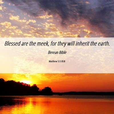 Picture 06 - Matthew 5:5 BSB - Blessed are the meek, for they will inherit the - Bible Verse Picture