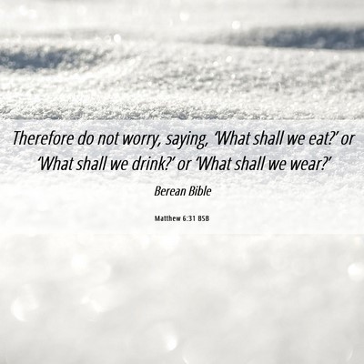 Picture 06 - Matthew 6:31 BSB - Therefore do not worry, saying, ‘What shall we - Bible Verse Picture