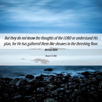 Picture 06 - Micah 4:12 BSB - But they do not know the thoughts of the LORD or - Bible Verse Picture
