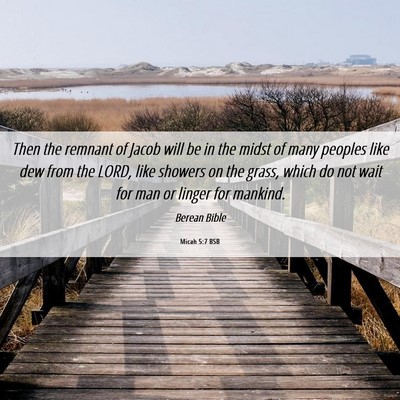 Picture 06 - Micah 5:7 BSB - Then the remnant of Jacob will be in the midst of - Bible Verse Picture