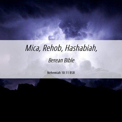 Picture 06 - Nehemiah 10:11 BSB - Mica, Rehob, - Bible Verse Picture