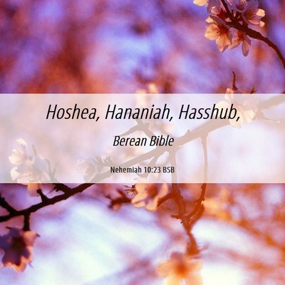 Picture 06 - Nehemiah 10:23 BSB - Hoshea, Hananiah, - Bible Verse Picture