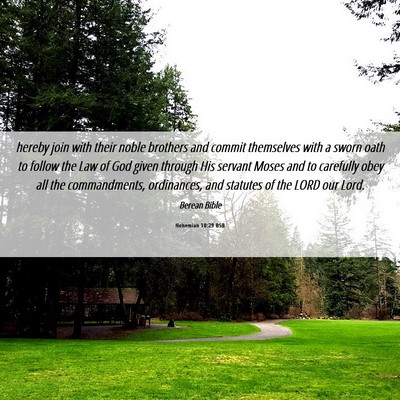 Picture 06 - Nehemiah 10:29 BSB - hereby join with their noble brothers and commit - Bible Verse Picture