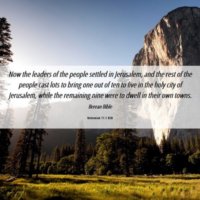Picture 06 - Nehemiah 11:1 BSB - Now the leaders of the people settled in - Bible Verse Picture